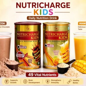 Nutricharge Kids Cocoa and Mango Flavour Combo – Daily Nutrition Health Drink for Kids