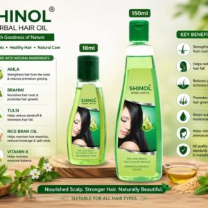 Shinol herbal hair oil for hair growth and dandruff control with amla brahmi tulsi