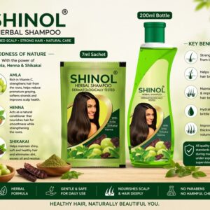 Shinol herbal shampoo with amla henna shikakai for strong soft healthy hair