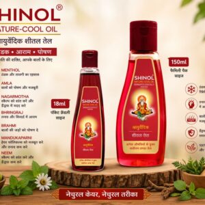 Shinol nature cool oil 18ml and 150ml cooling hair oil for scalp relief dandruff control and healthy hair