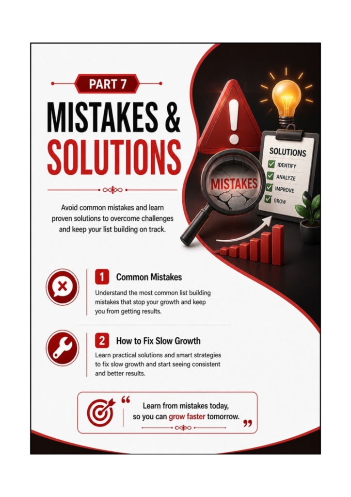 List Building Mastery Part 7 Mistakes and Solutions by Uttam Kumar