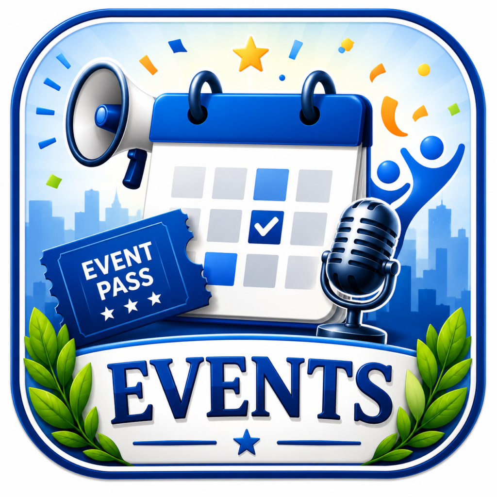 Events category icon for seminars, workshops, business meetings, webinars, conferences and event registration at UttamShop.in